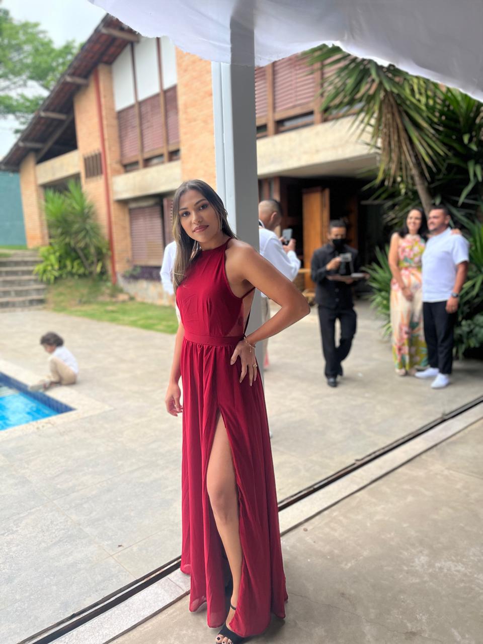 Vestido longo vermelho SHEIN — foto 1