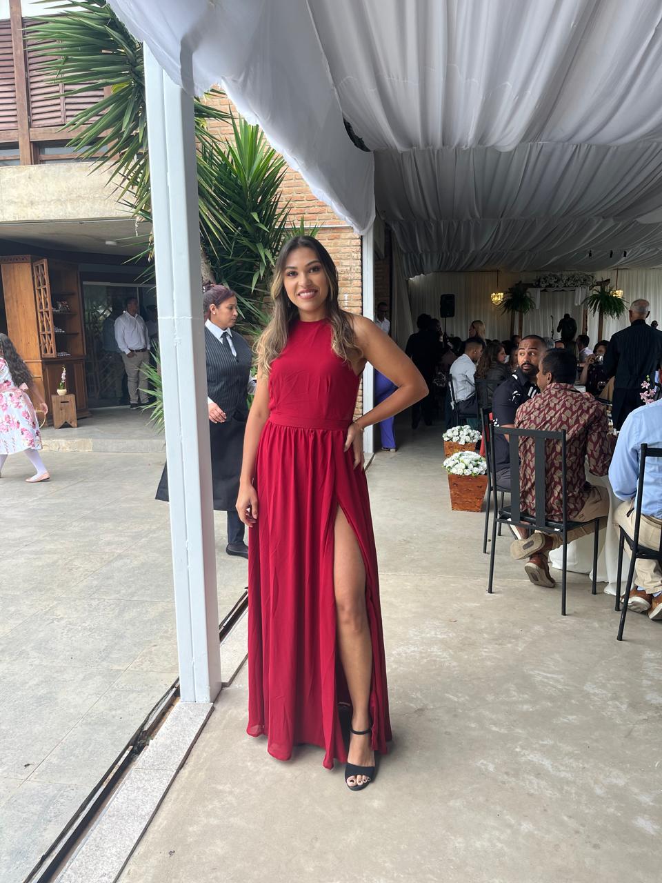 Vestido longo vermelho SHEIN — foto 3