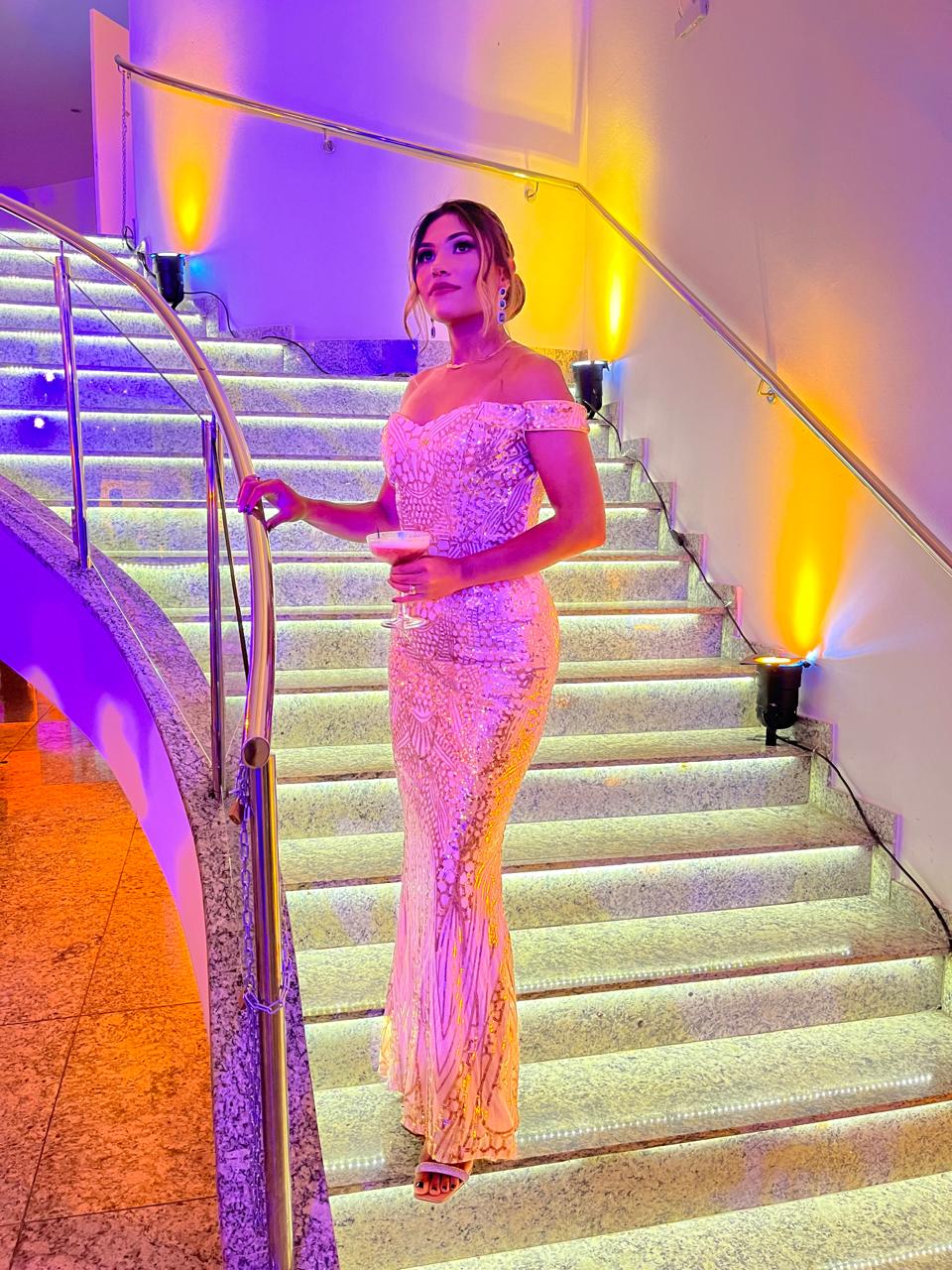Vestido longo de lantejoulas SHEIN — foto 3